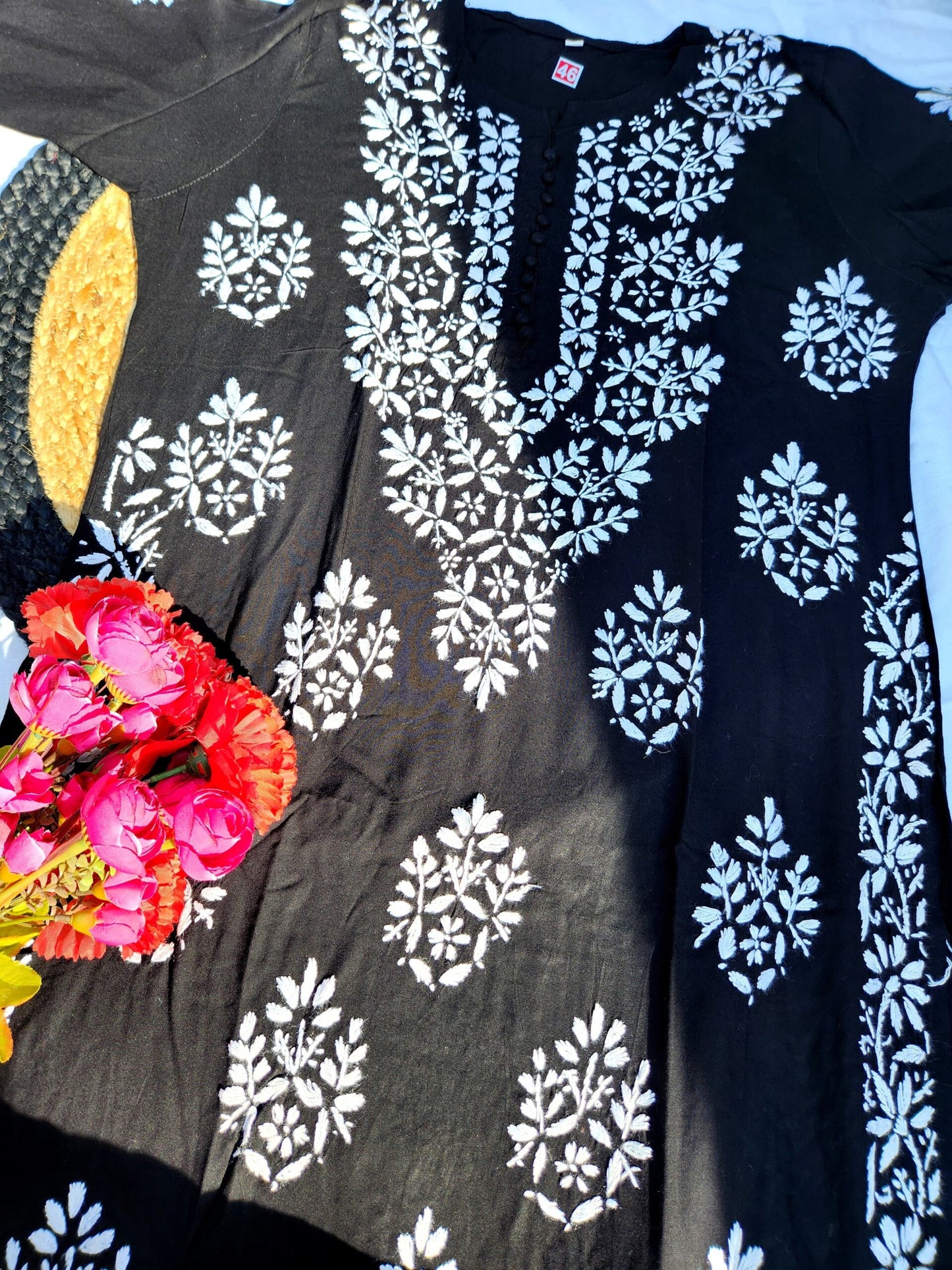 New Modal Chikankari Kurti Elegant Knee Long Length.