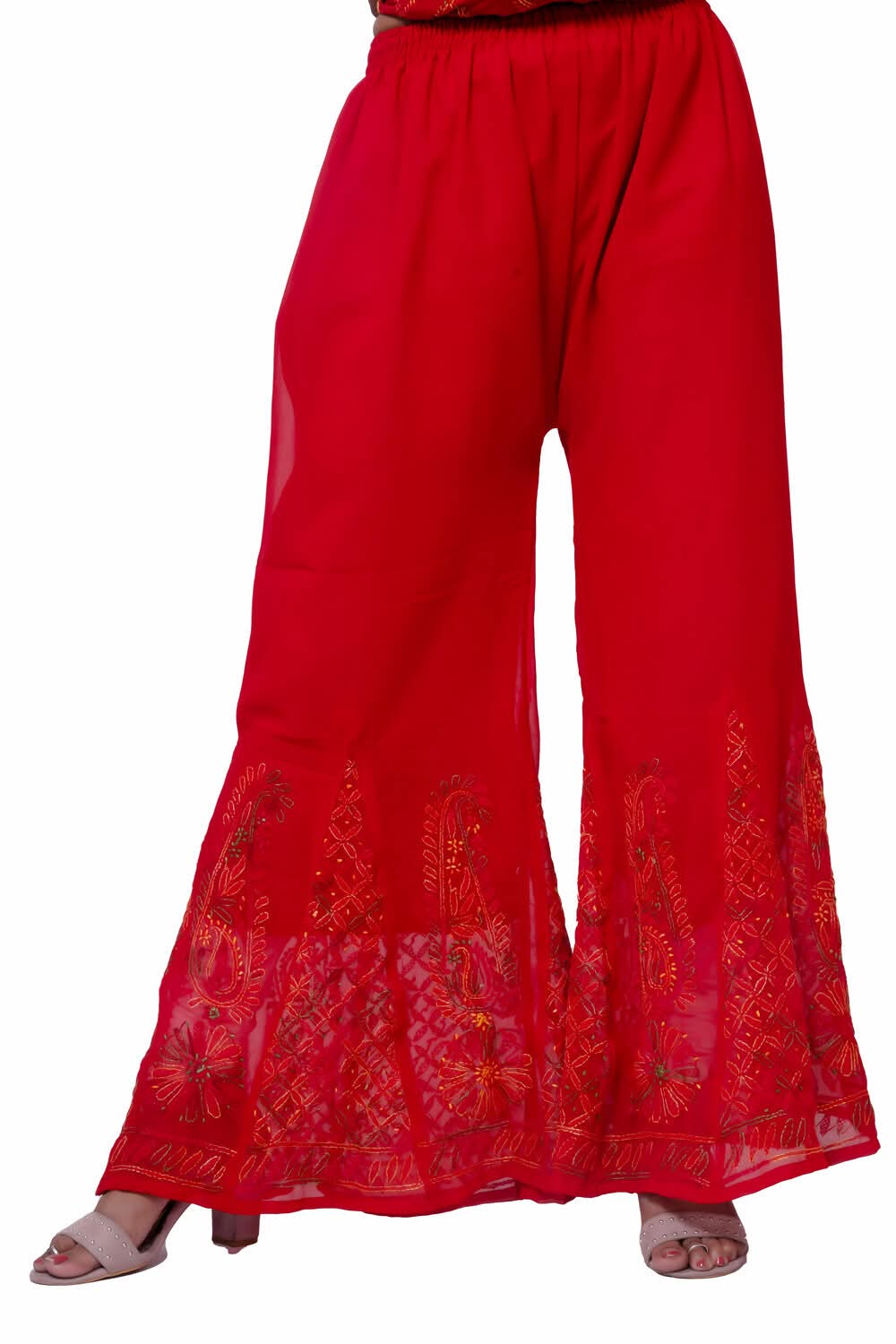 Heritage Radiance Chikankari Sharara – Multi-Embroidery Handwork in Luxe Detail