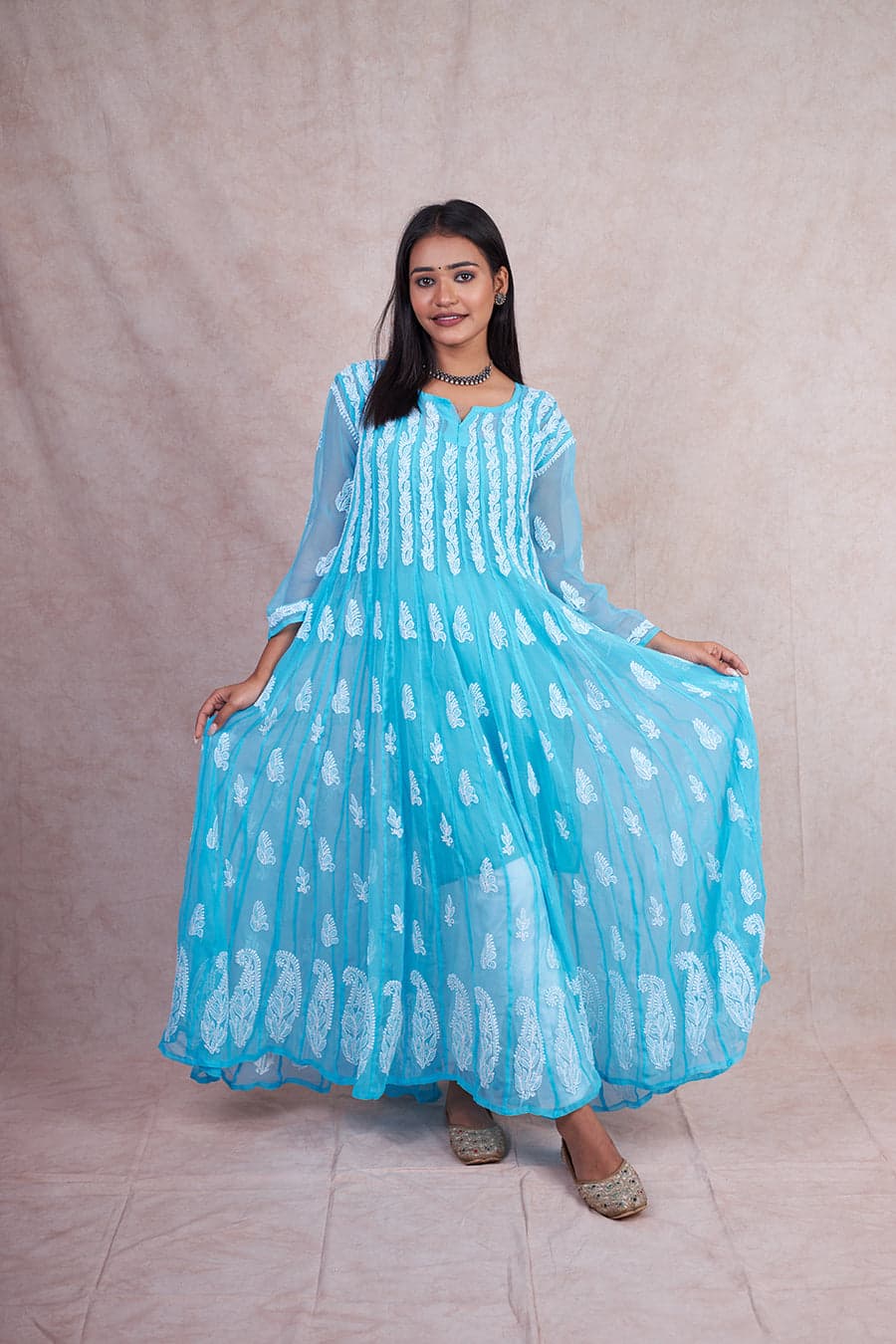 Beautiful 56 Kalies Georgette Anarkali Frock