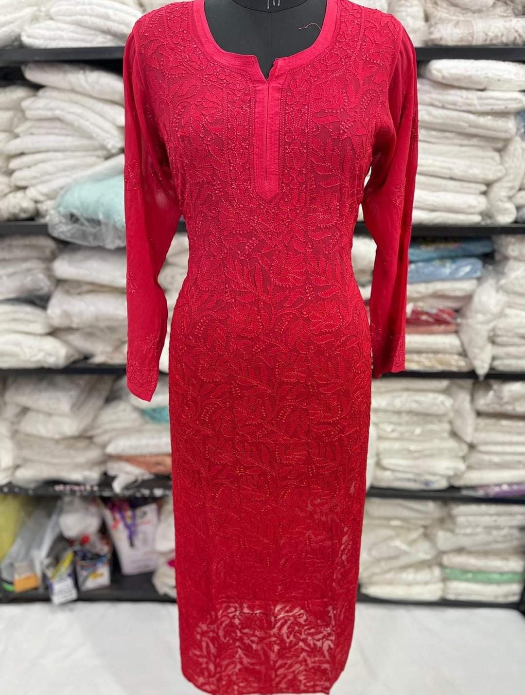 Elegant Viscose Chikankari Kurti for Women – Pure Pastel Shades | Hand-Embroidered Perfection