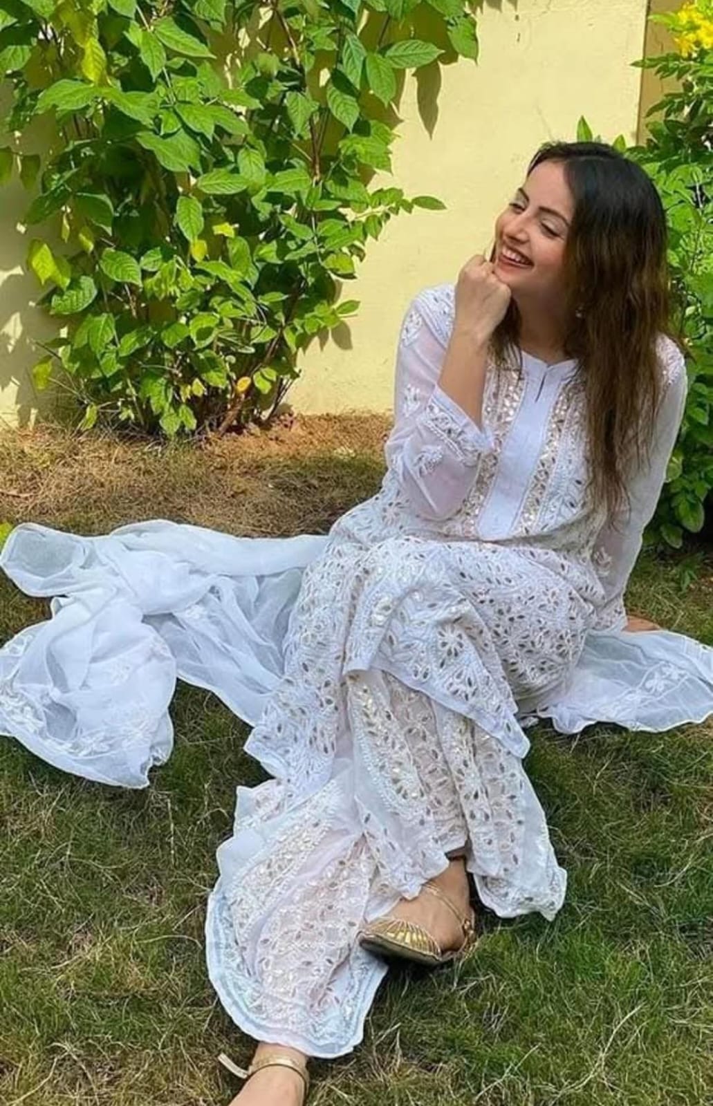 Graceful Chikankari Suit Set with Luxe Gota Patti Accents | Festive & Wedding Wear