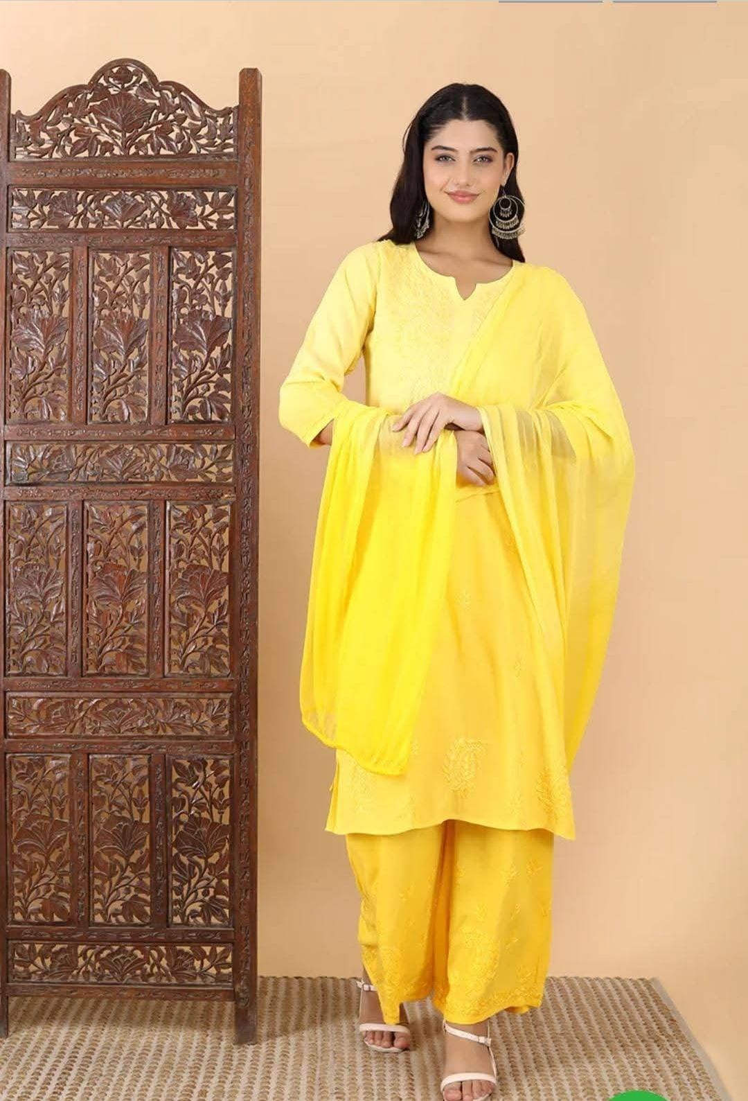 Bright, Bold & Beautiful – Yellow Chikankari Set for the Modern Muse