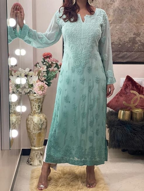 Bold Yet Graceful – Vibrant Viscose Kurti with Chikankari Work