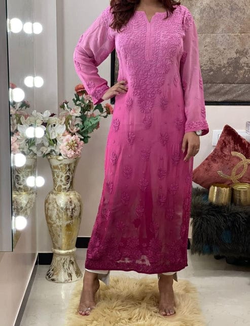 Effortless Style in Rich-Toned Viscose Chikankari Kurti