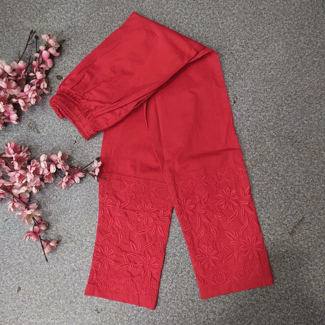 Bottom Chikankari Pant Stretchable
