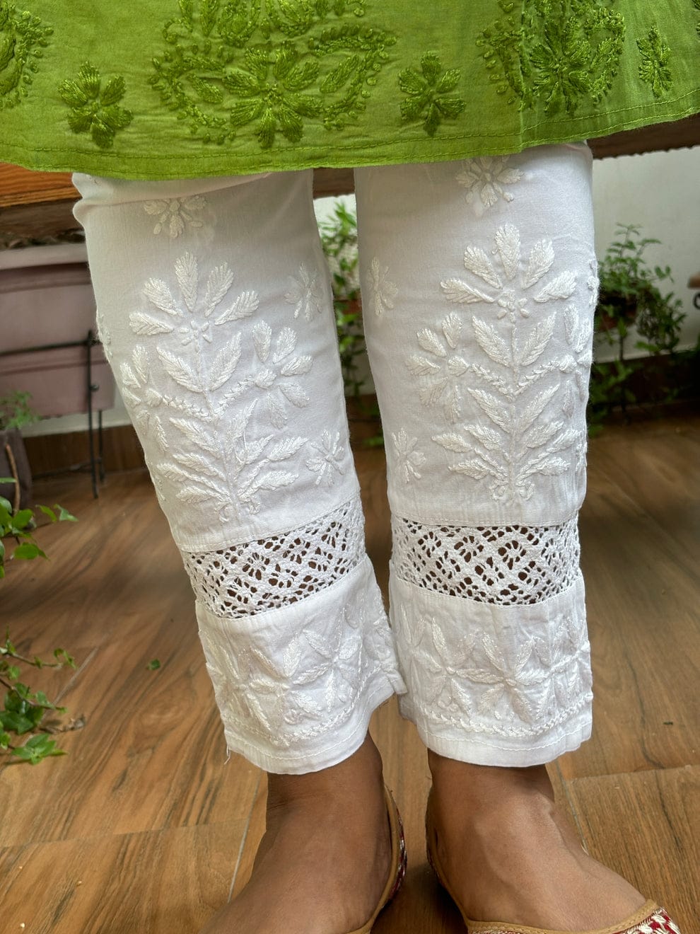 Breezy Elegance | Lightweight Chikankari Pants for All Seasons