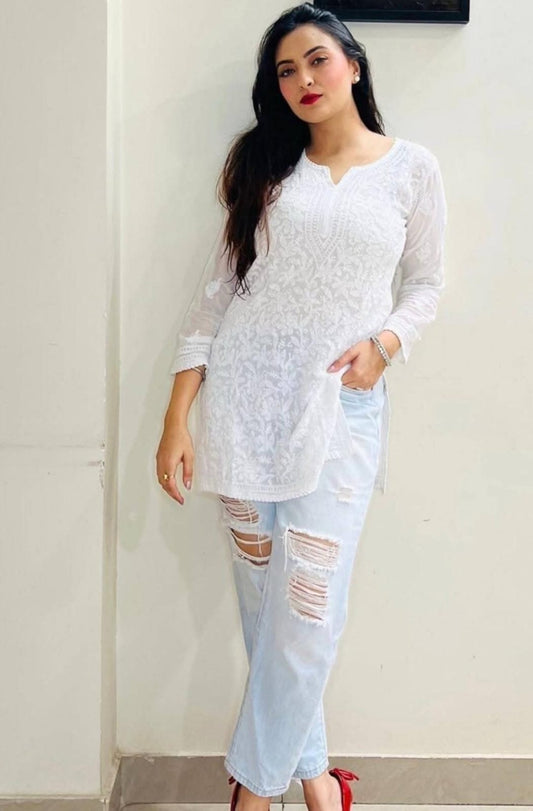 Authentic Hand Woven Viscose Resham Short Top