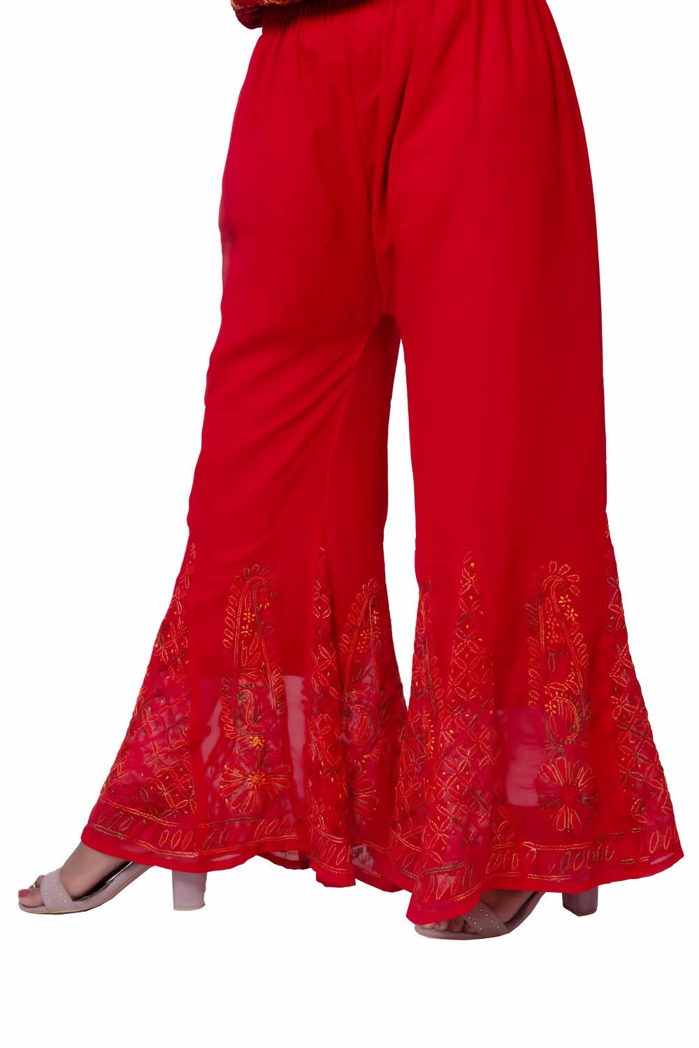 Heritage Radiance Chikankari Sharara – Multi-Embroidery Handwork in Luxe Detail