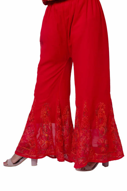 Heritage Radiance Chikankari Sharara – Multi-Embroidery Handwork in Luxe Detail