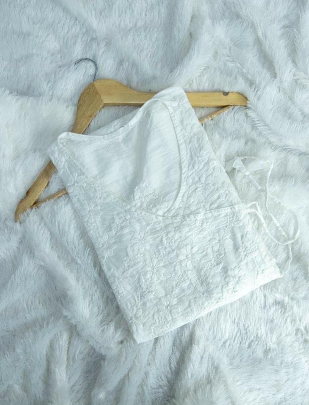 Admirable Quality Chikankari Angrakha full length with adjustable string