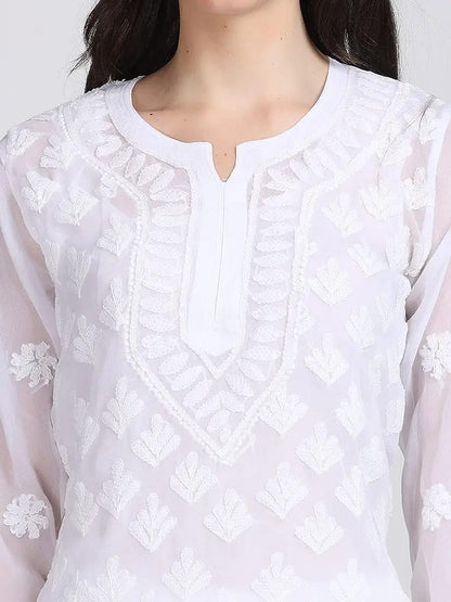 Beautiful Lucknowi Fashion Georgette Chikankari Fancy Dual Shade Sharara Set With Kurta/ Dupatta/ Sharara