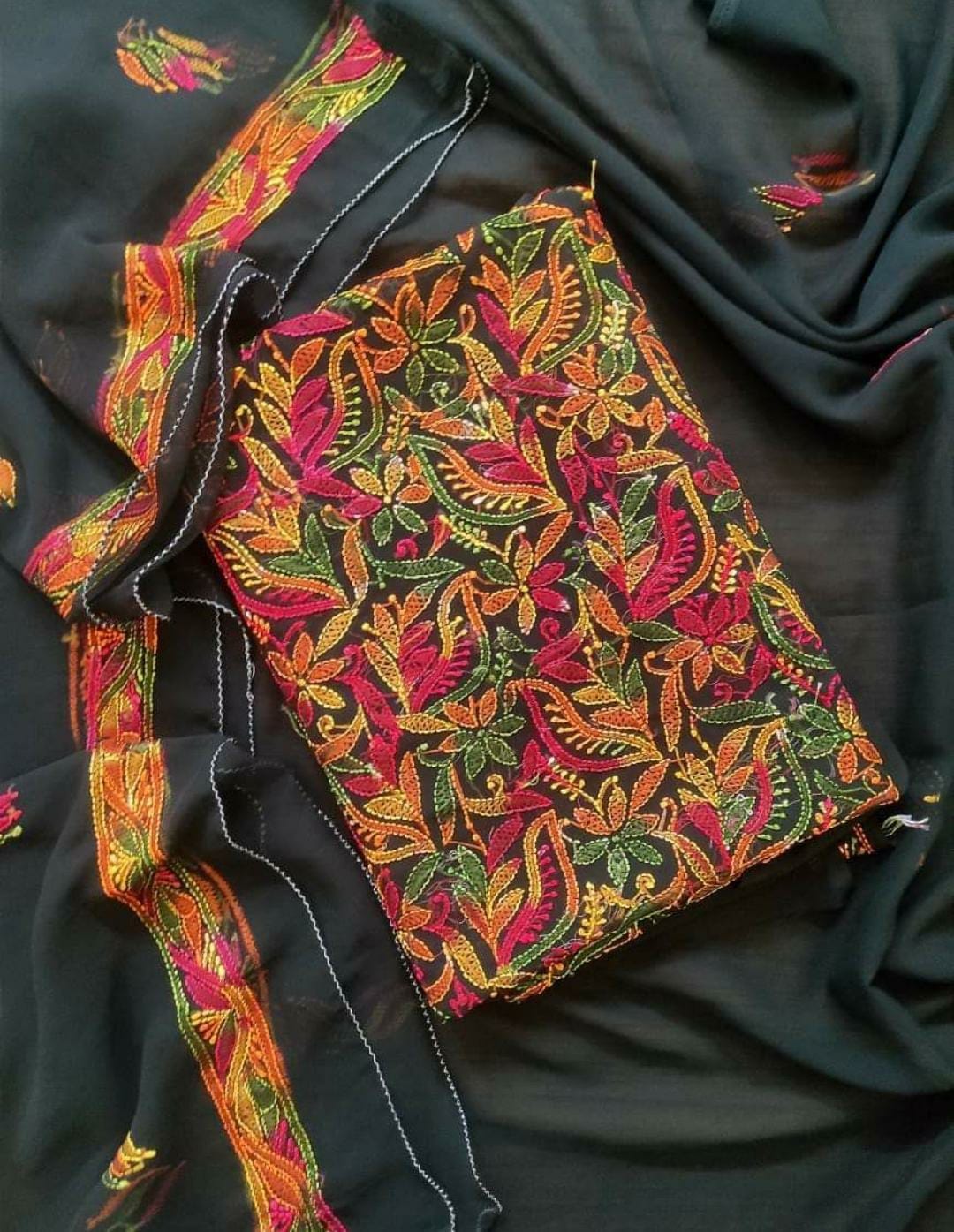 Chikankari Suit Set | Resham Thread Best Quality | Kurta/Bottom/Dupatta (unstitched)