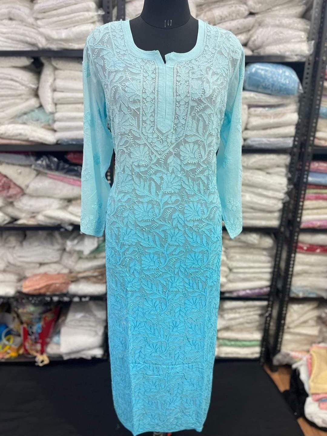 Elegant Viscose Chikankari Kurti for Women – Pure Pastel Shades | Hand-Embroidered Perfection