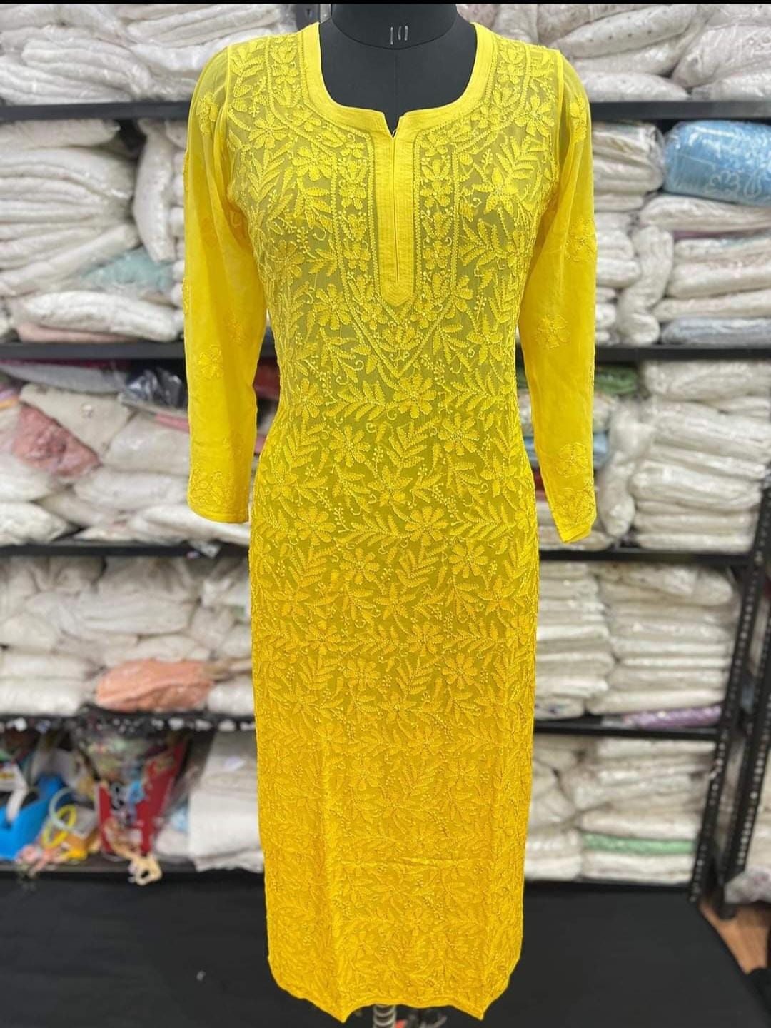 Elegant Viscose Chikankari Kurti for Women – Pure Pastel Shades | Hand-Embroidered Perfection