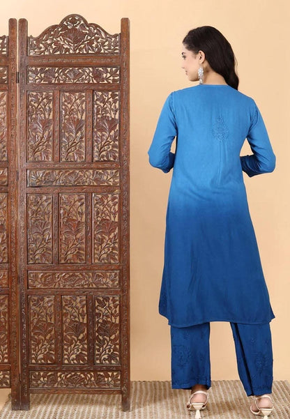 From Craft to Couture – Blue Chikankari Set That Speaks Sophistication
