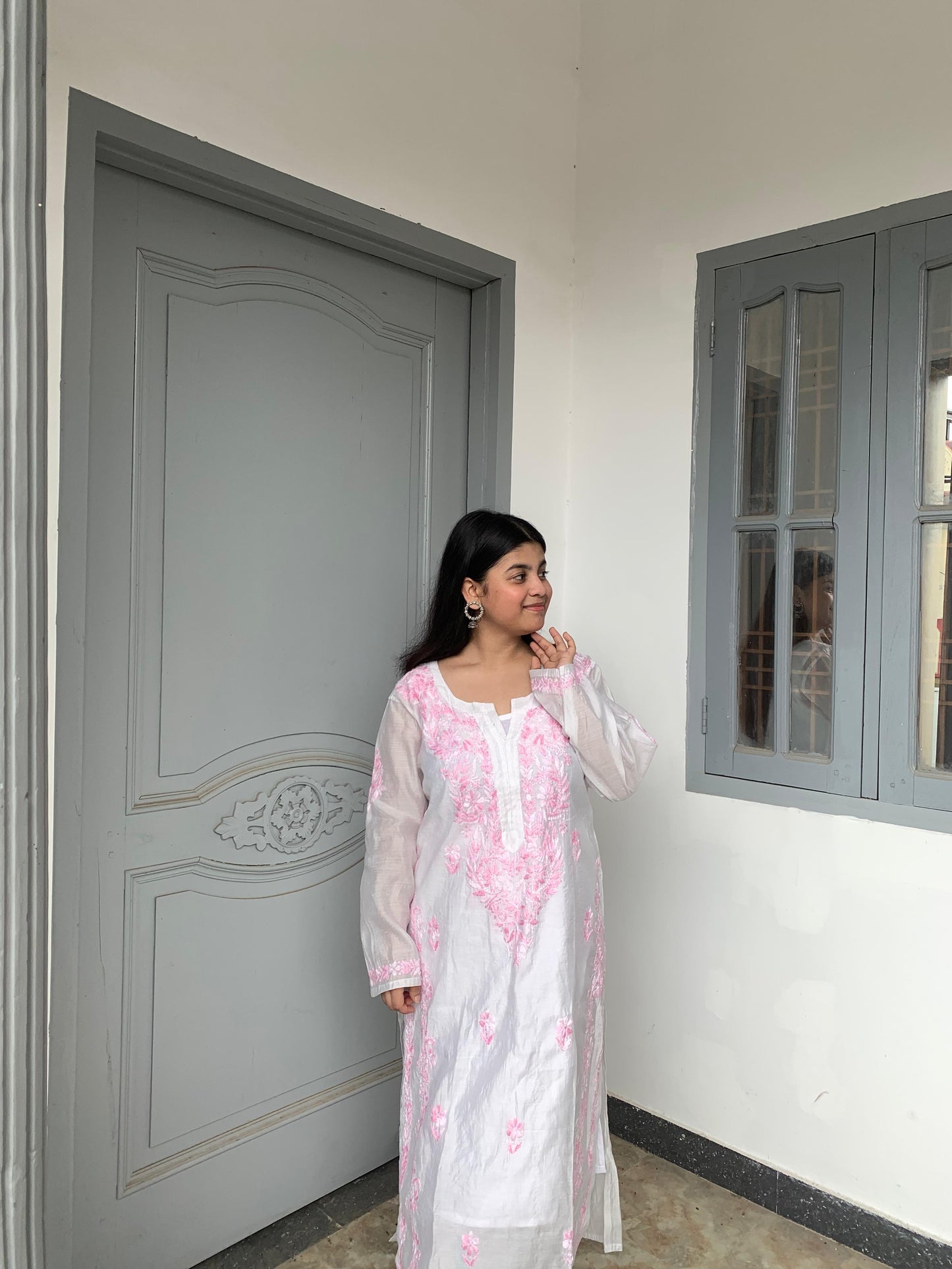 Rosé Whisper Co-ord | Delicate Chikankari in Pastel Pink