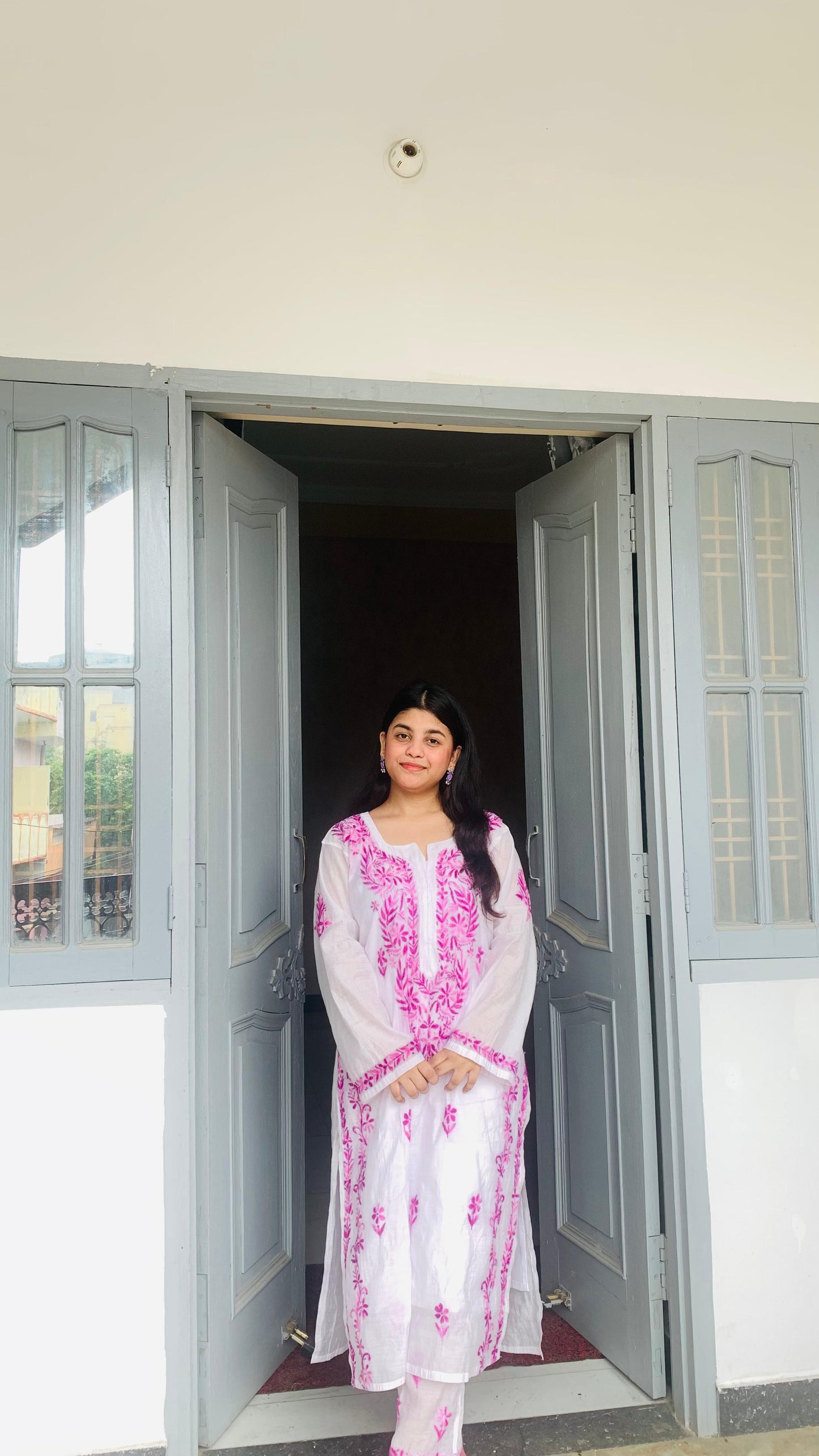 Effortless Luxe: Purple Chanderi Chikankari Co-Ord Set