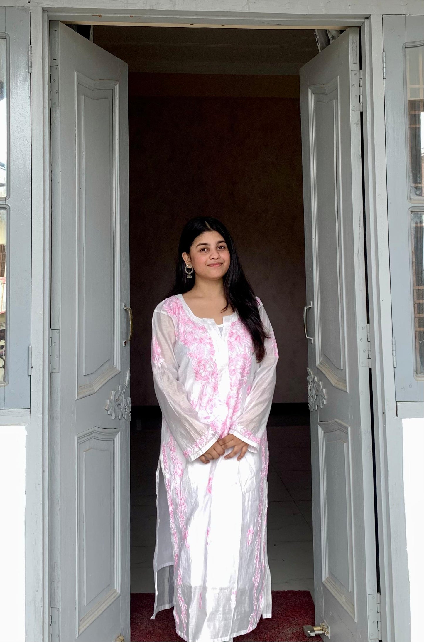 Rosé Whisper Co-ord | Delicate Chikankari in Pastel Pink