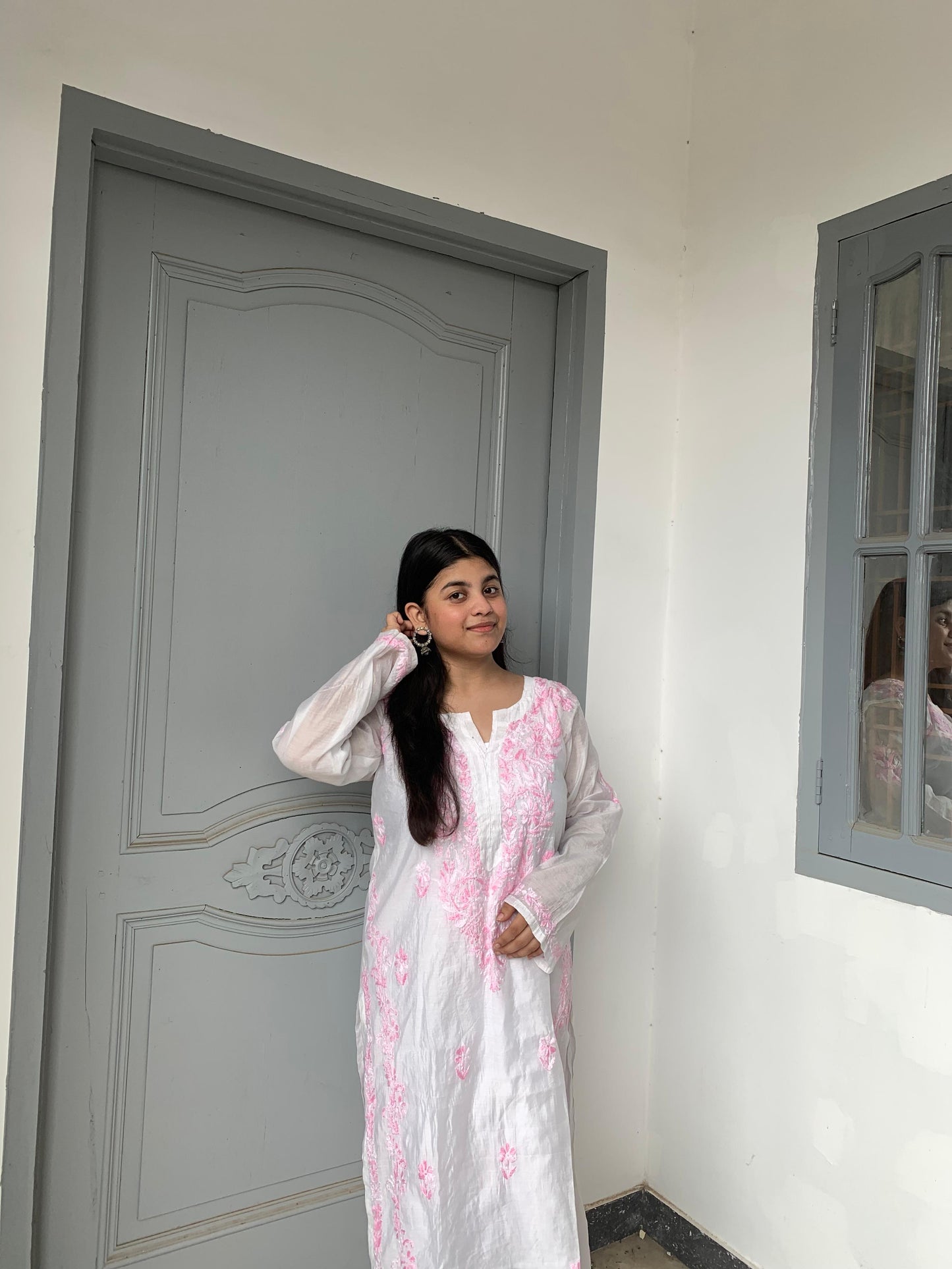 Rosé Whisper Co-ord | Delicate Chikankari in Pastel Pink