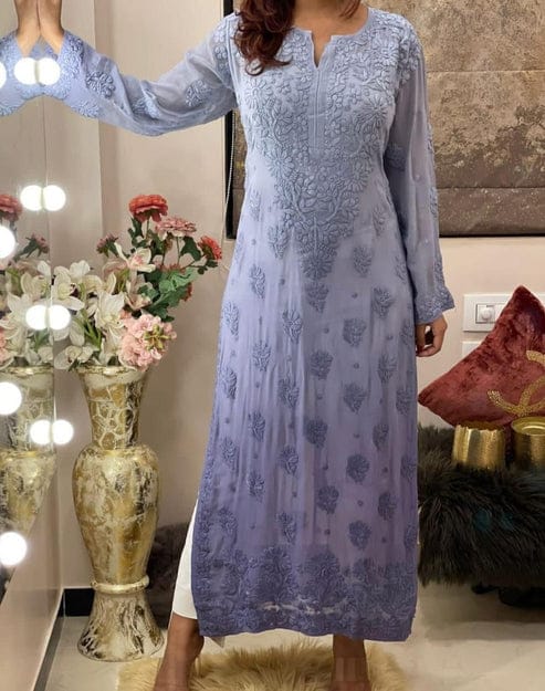 Effortless Style in Rich-Toned Viscose Chikankari Kurti