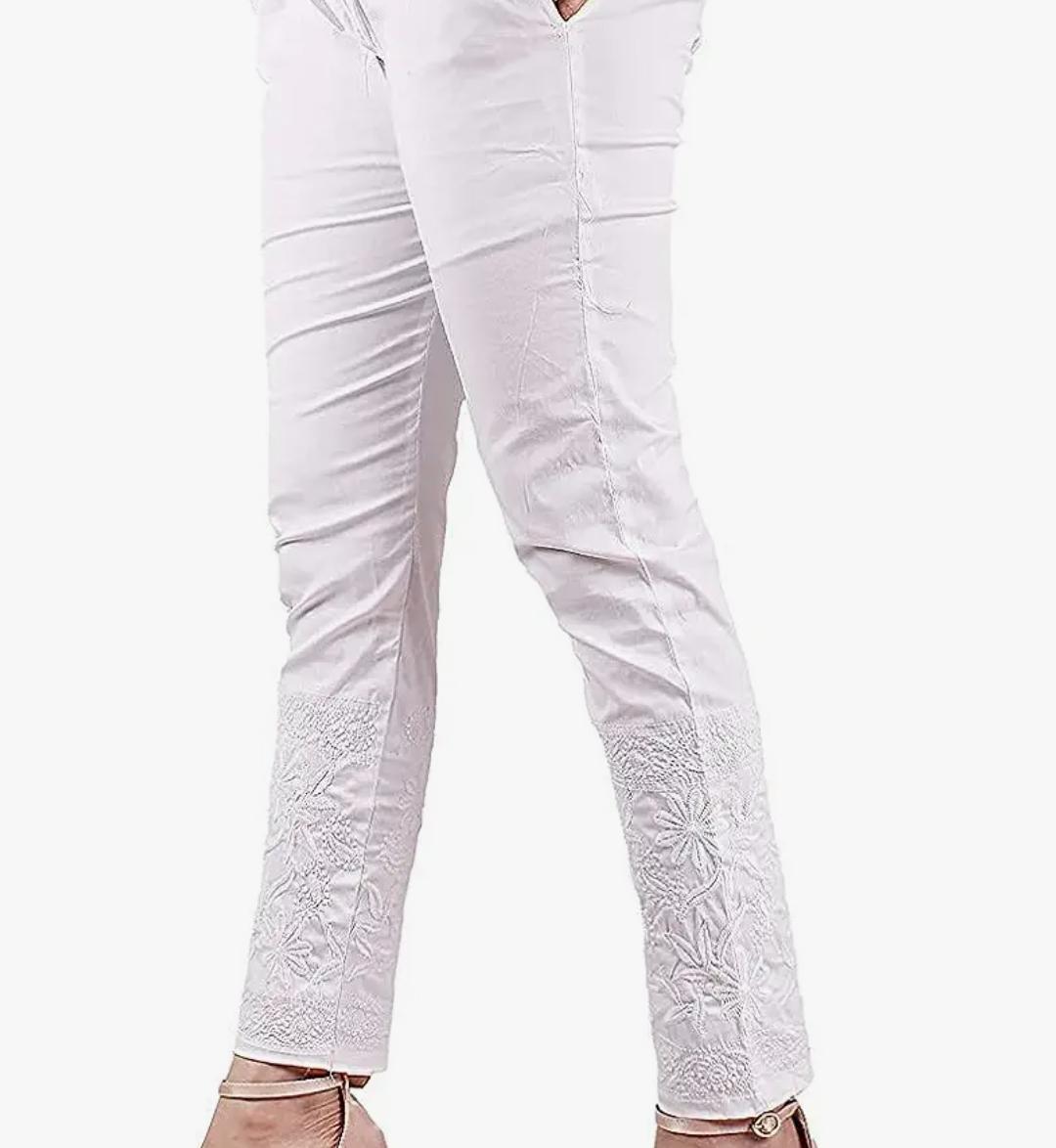Bottom Chikankari Pant Stretchable