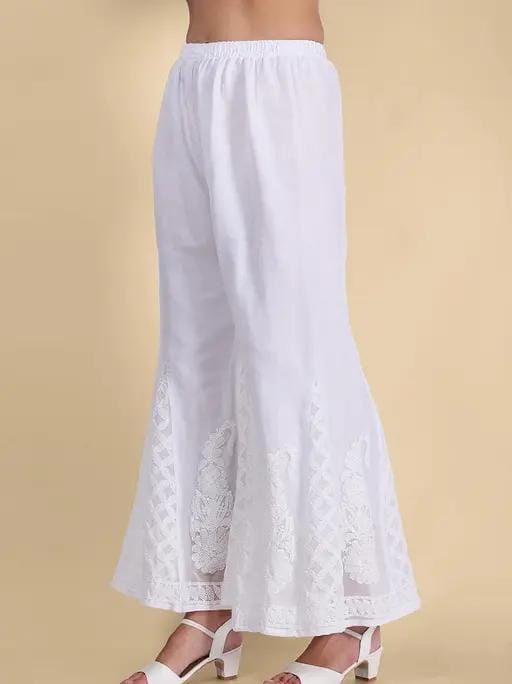 Aurora Bloom Chikankari Sharara – Artisanal Multi-Embroidery for Festive Elegance