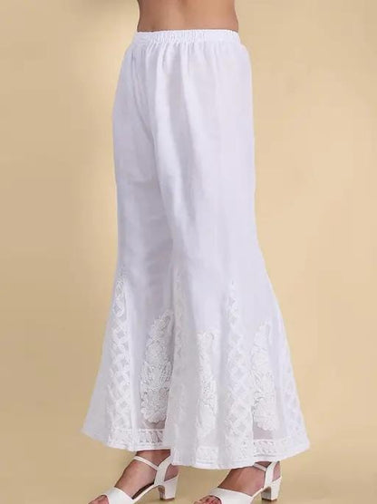 Aurora Bloom Chikankari Sharara – Artisanal Multi-Embroidery for Festive Elegance