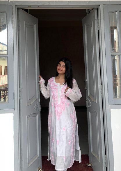 Rosé Whisper Co-ord | Delicate Chikankari in Pastel Pink