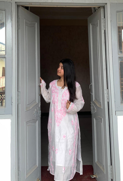 Rosé Whisper Co-ord | Delicate Chikankari in Pastel Pink