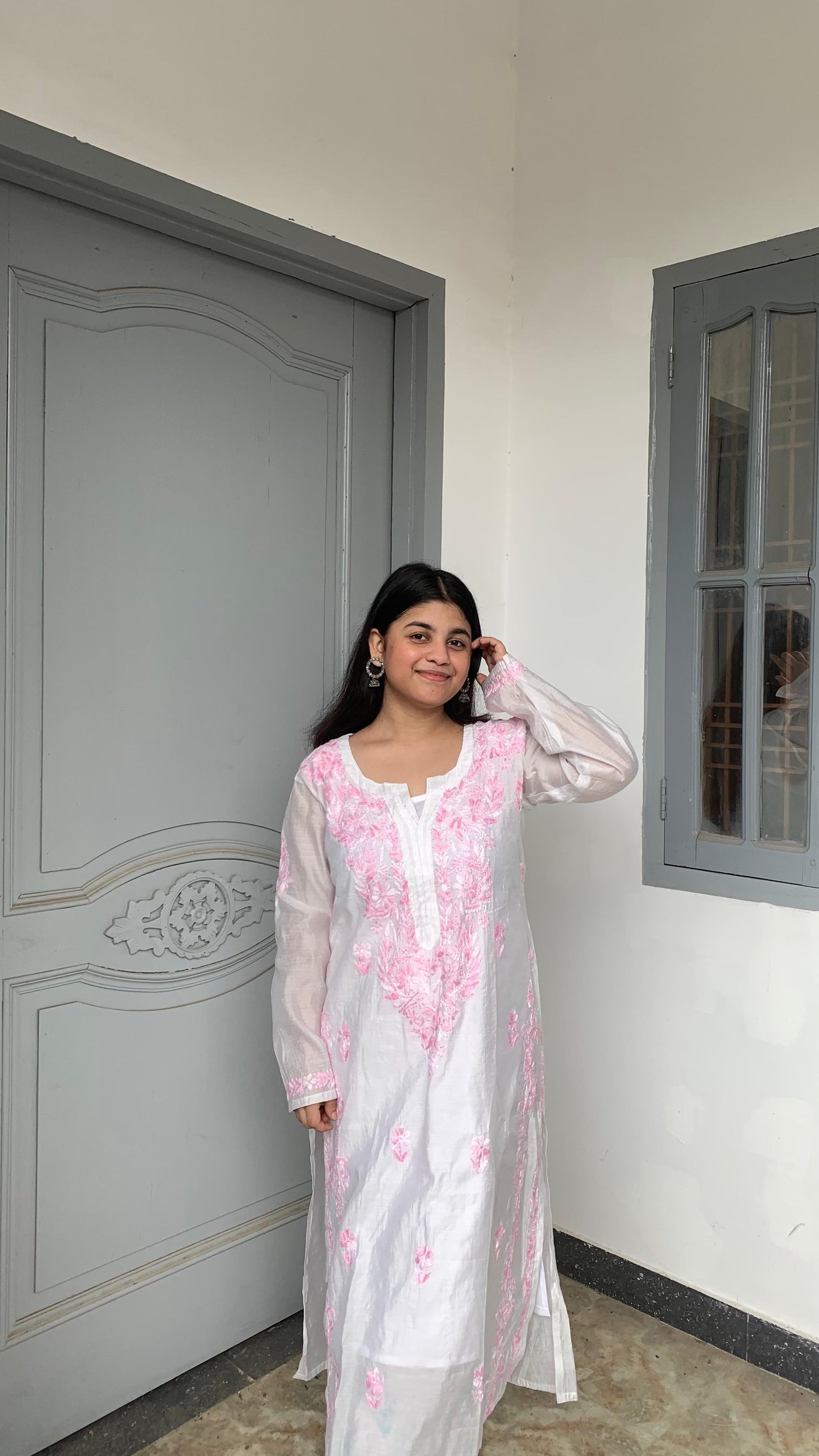 Rosé Whisper Co-ord | Delicate Chikankari in Pastel Pink