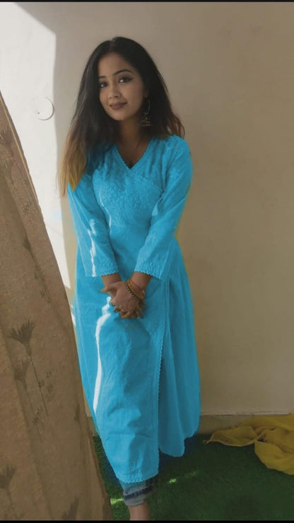 Angrakha Kurti | Beautiful Angrakha Style Chikankari Kurti.